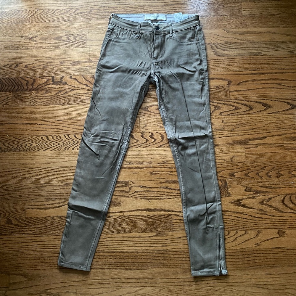 Abercrombie & Fitch Gold Foil Mid High Rise Jeans Sz 4